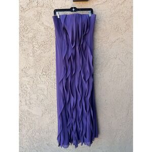 White by Vera Wang Purple Sleeveless Ruffle Maxi Dress. Size 10.